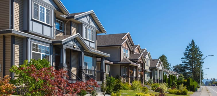 Row of nice single-family homes