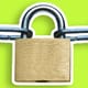 A pad lock with chains