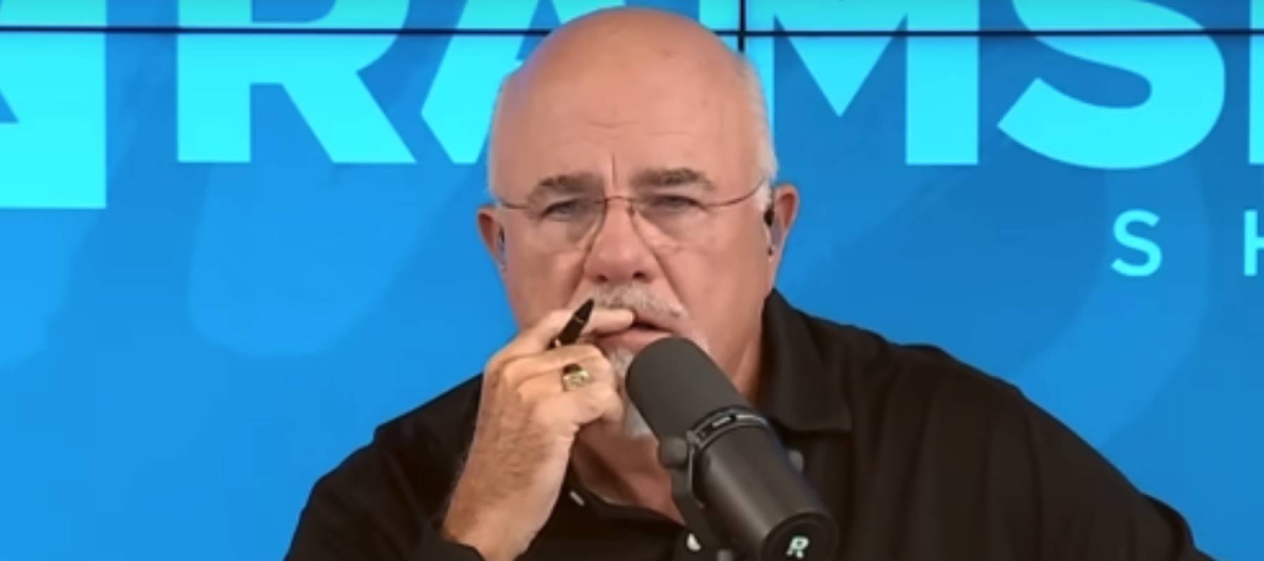 Dave Ramsey looks incredulous on the set of his radio show.