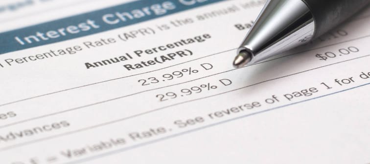 Bank Statement Shows Interest Rates With Pen