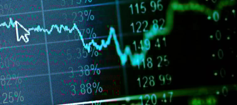 Financial data on a monitor. Finance data concept.